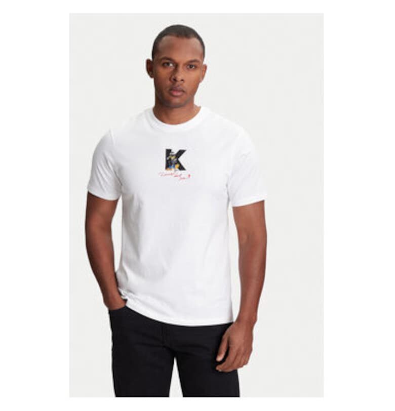 Мъжка тениска  755099 553270 - Органичен памук - Бяла - Бял Karl Lagerfeld