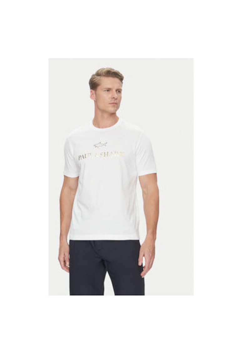 Мъжка тениска C0P1239 - памук - бяла - Бял Paul Shark