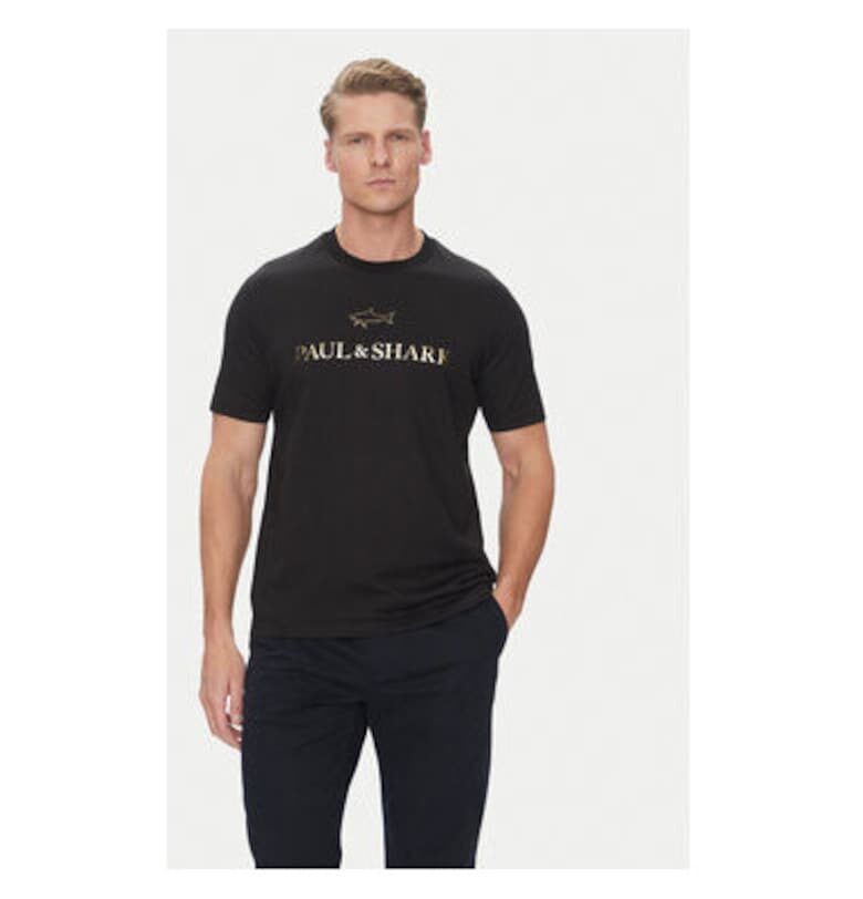 Мъжка тениска  C0P1239 - памук - черна Paul Shark