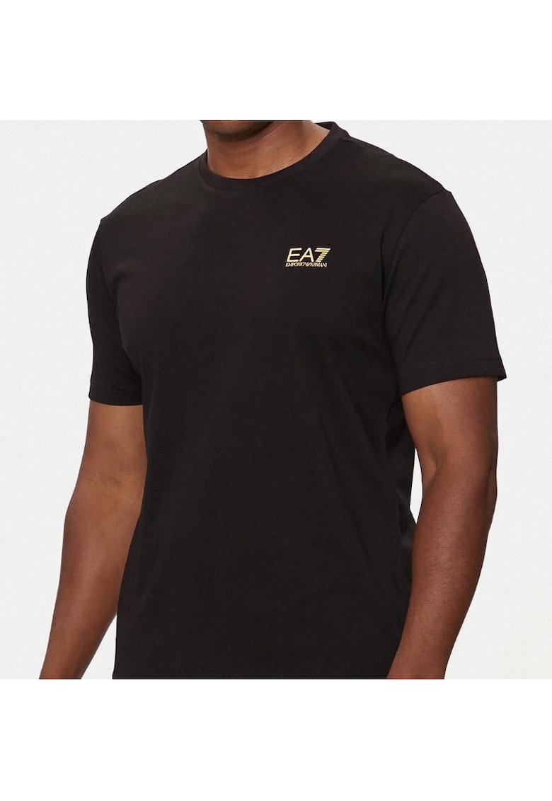 Мъжка тениска EA7 Emporio Armani черна - Черен brak