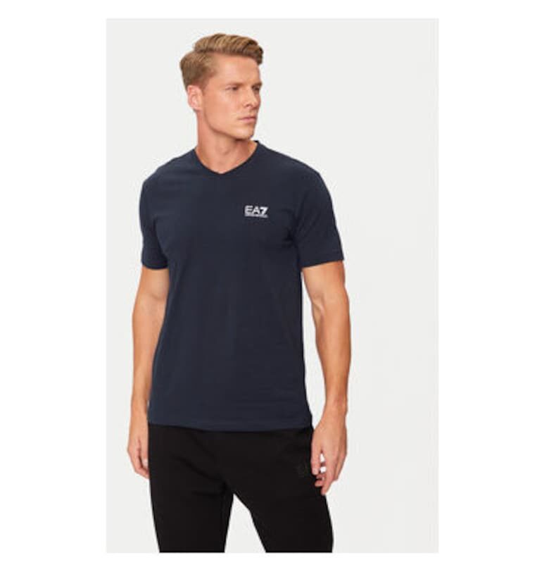 Мъжка тениска - Emporio Armani  304213014 - Памук - Син - Тъмносин EA7