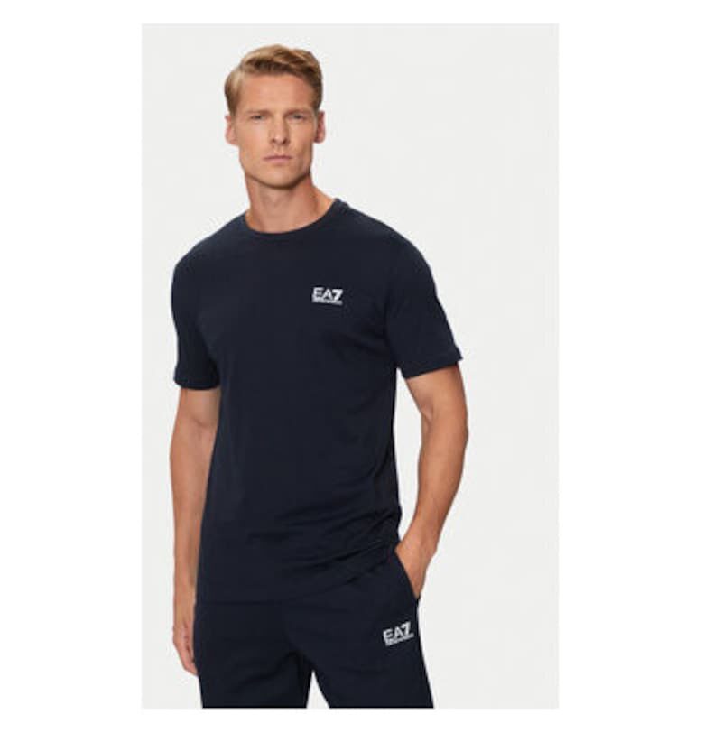 Мъжка тениска - Emporio Armani  304286698 - Памук - Син - Тъмносин EA7