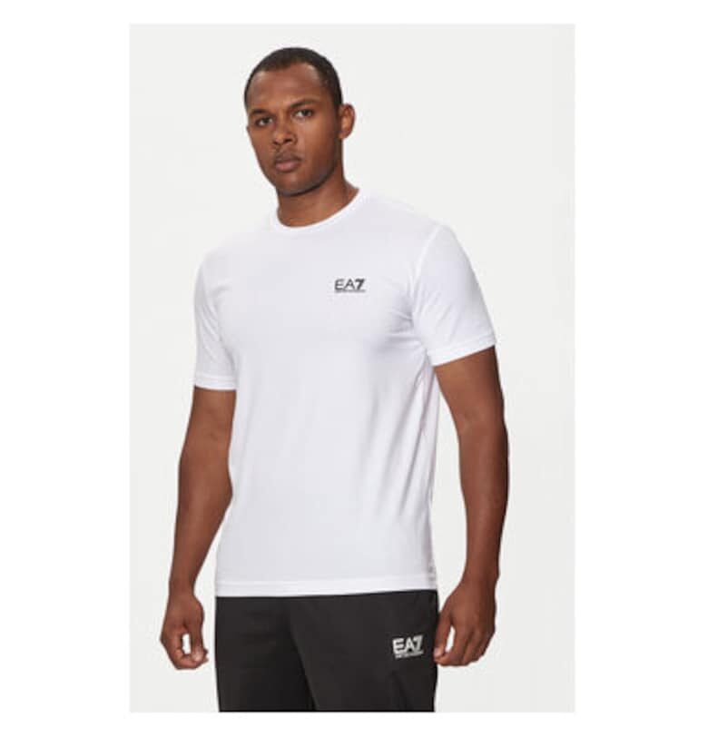 Мъжка тениска - Emporio Armani  304286896 - Памук - Черен - Бял EA7