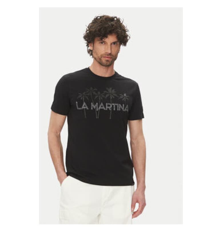 Мъжка тениска  JS324 - Памук - 45679 - Черен LA MARTINA
