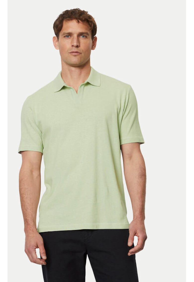 Мъжка тениска - Marc O'Polo - 303609412 - Памук/Лен - Зелена - Зелен marc o polo