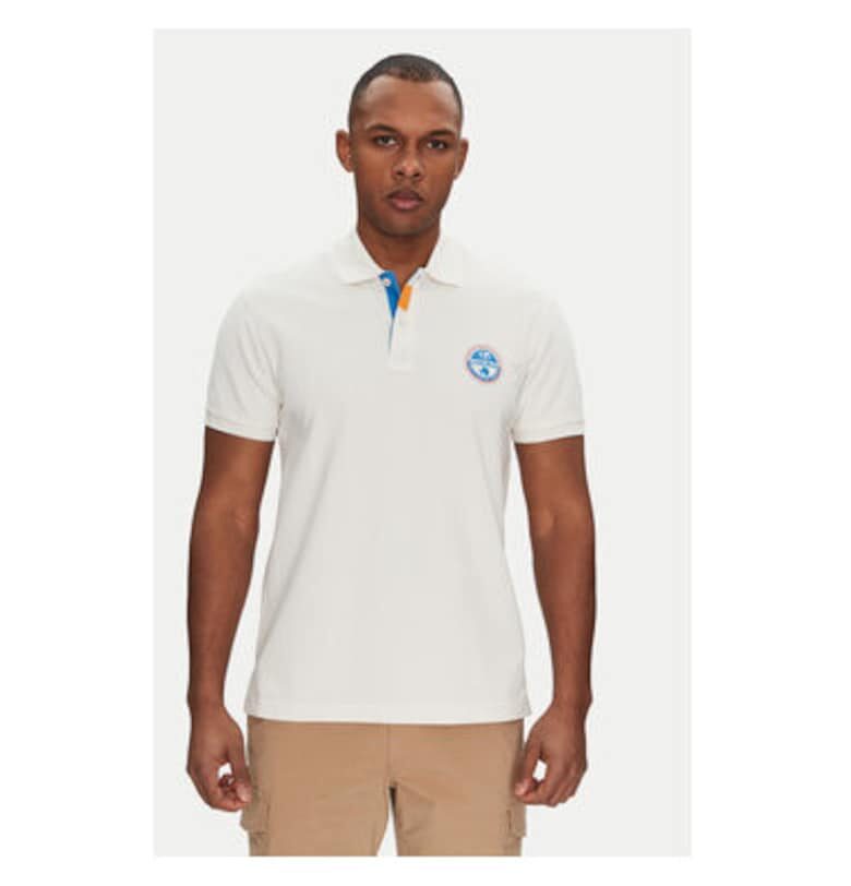 Мъжка тениска Polo  NP0A4ID3N1A1 - памук - 3XL INTL - бяла Napapijri