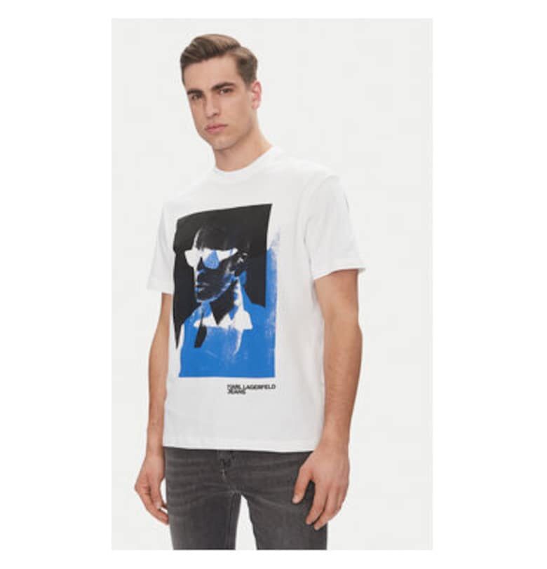 Мъжка тениска  органичен памук - бяла Karl Lagerfeld