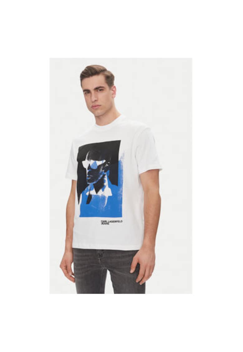 Мъжка тениска органичен памук - бяла Karl Lagerfeld