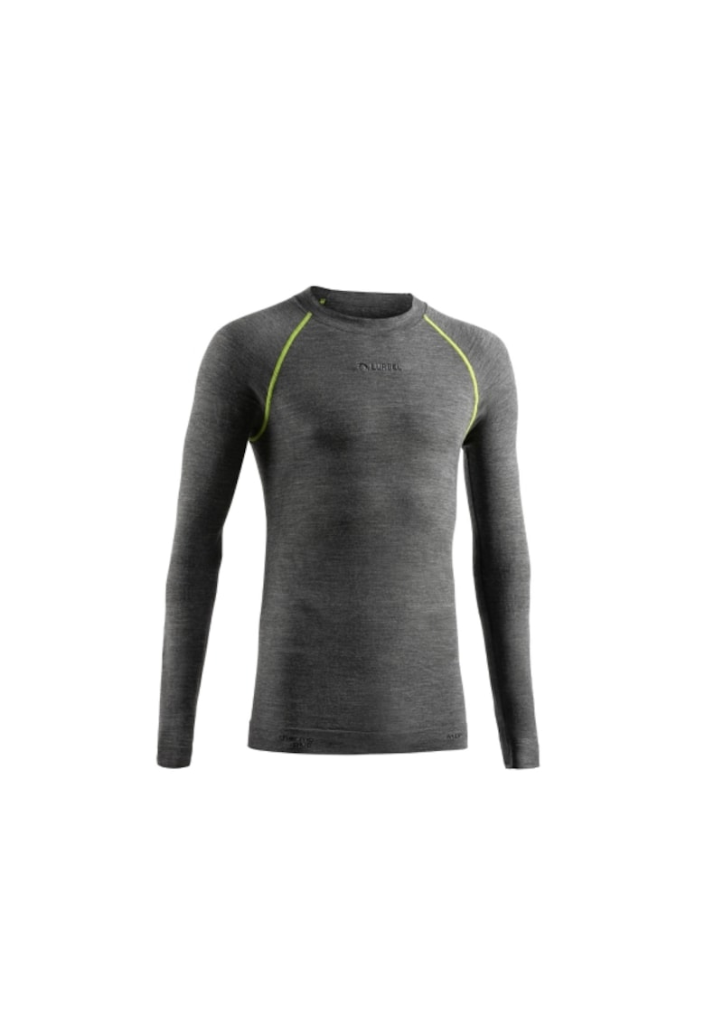 Мъжка термо тениска с дълъг ръкав - Merino - сиво-зелена Lurbel