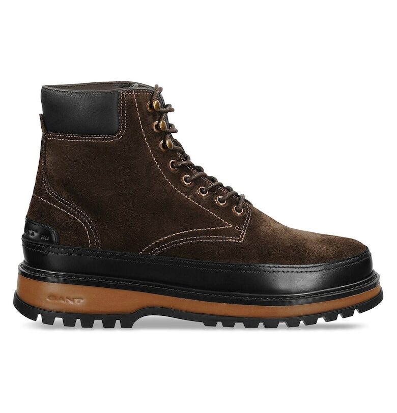 Мъжки боти - Гант - естествена кожа - кафяво/черно Gant