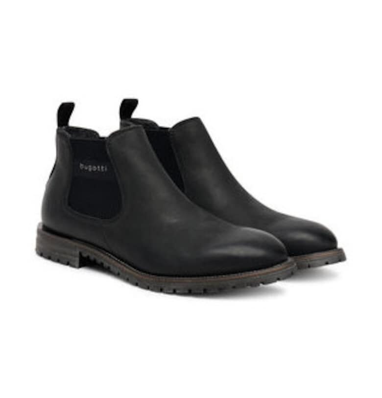 Мъжки боти -  естествена кожа - черен Bugatti