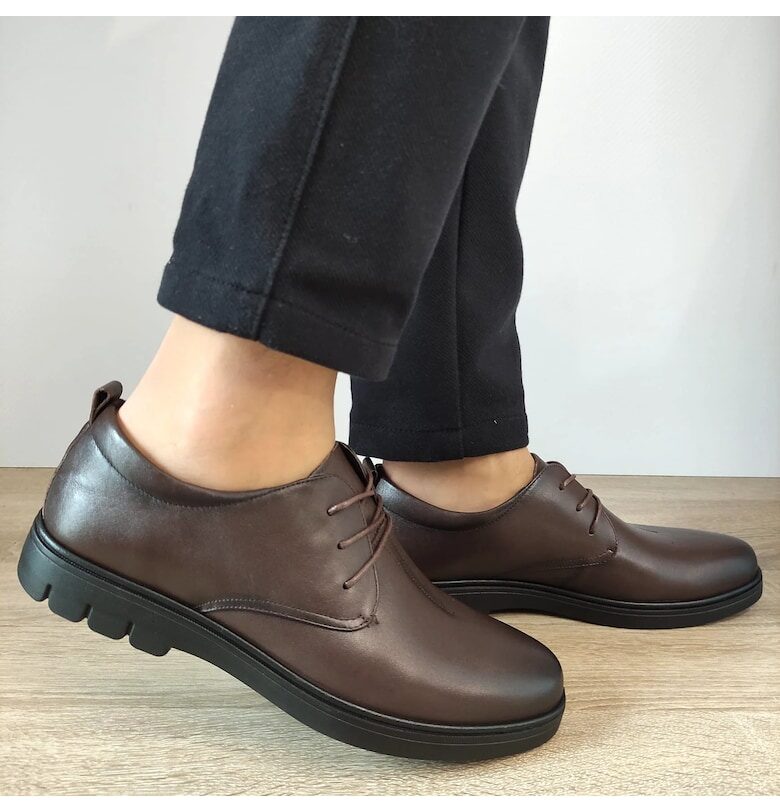 Мъжки големи елегантни обувки  96336 Brown - Кафяви - Кафяв Mels