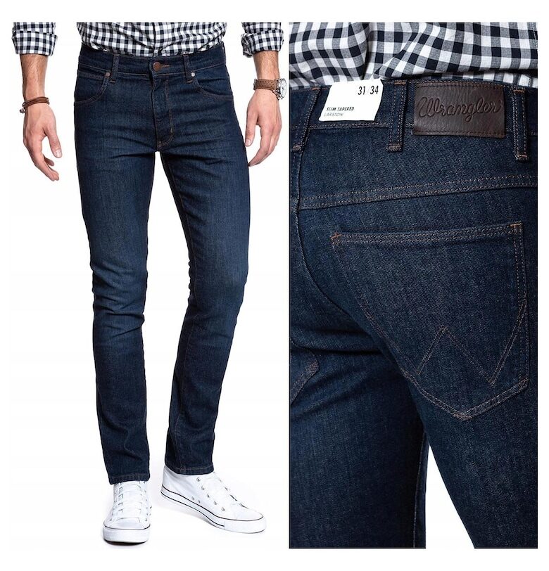 Мъжки дънки -  14144-84 - Larston - Памук - Дълги - Мъжки - Slim fit - W27-L32 US - Сини Wrangler