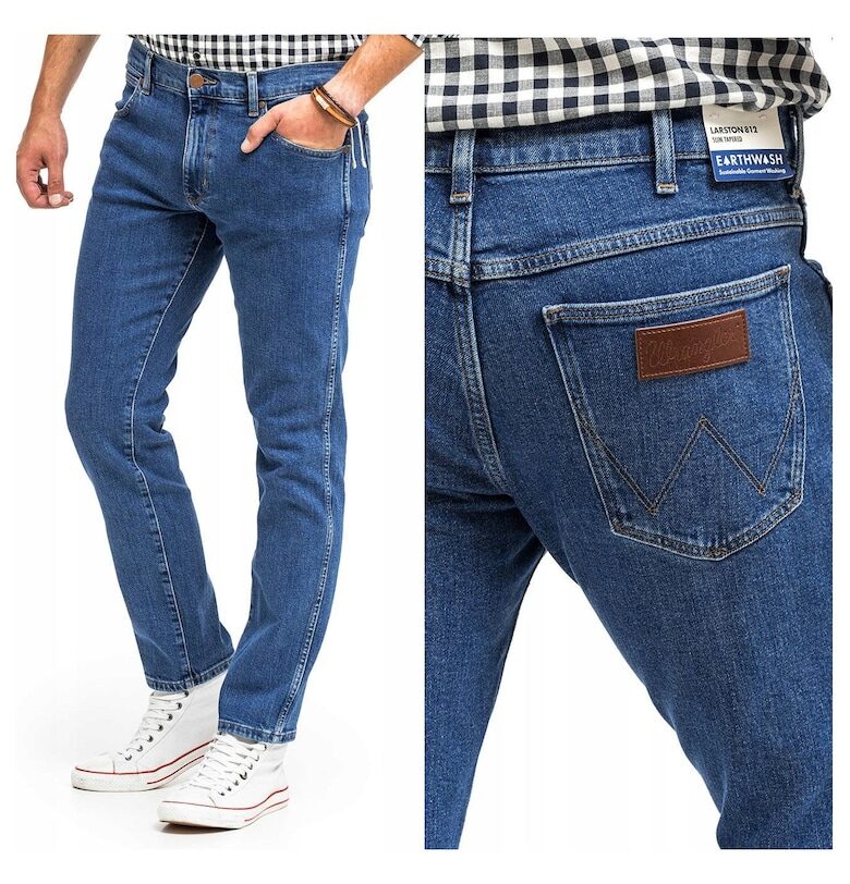 Мъжки дънки  41140-92 - Larston - Памук - Дълги - Slim fit - W36-L32 US - Син Wrangler