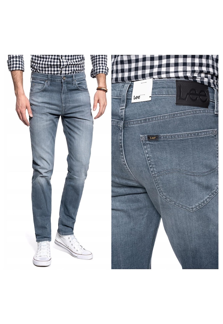 Мъжки дънки - Austin - Памучни - Дълги - Мъжки - Slim fit - W31-L34 US - Сиви Lee