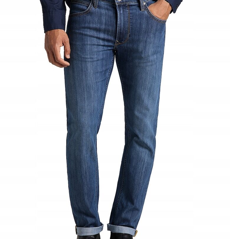 Мъжки дънки  Daren - памук/еластан - прави - сини Lee