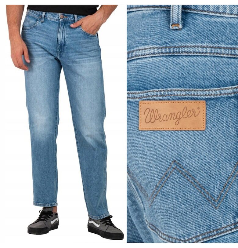 Мъжки дънки  Frontier - син - W36 L32 - свободна кройка - еластични Wrangler