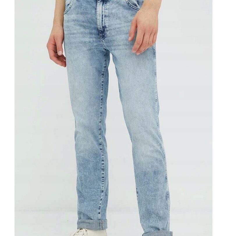 Мъжки дънки  Larston - памук/полиестер/еластан - втален модел - светлосин - Светлосин Wrangler