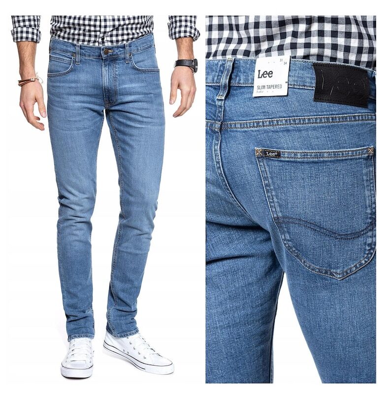 Мъжки дънки -  Luke - Памучни - Дълги - Мъжки - Slim fit - W26-L32 US - Сини Lee