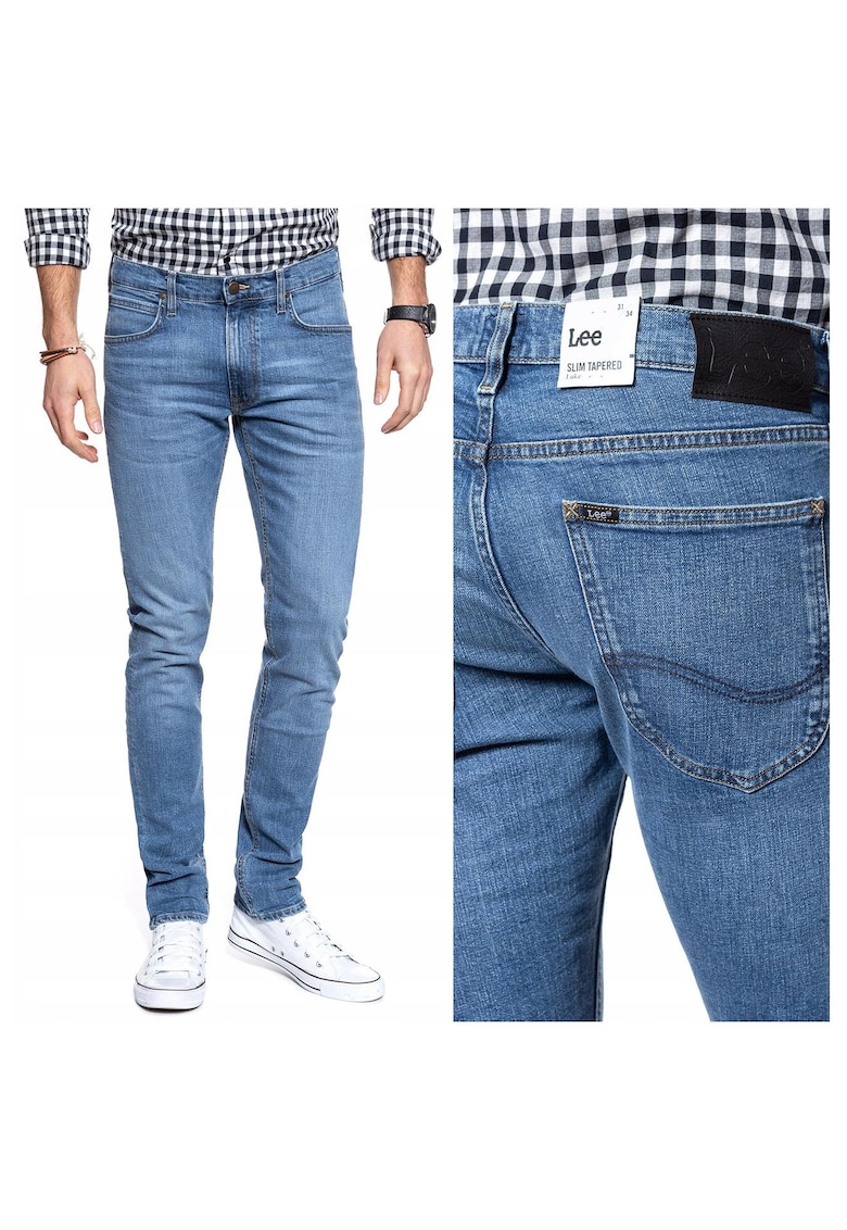 Мъжки дънки - Luke - Памучни - Дълги - Мъжки - Slim fit - W26-L32 US - Сини Lee