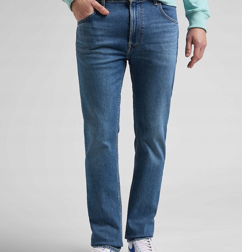 Мъжки дънки  RIDER - памук/еластан - втален силует - син Lee