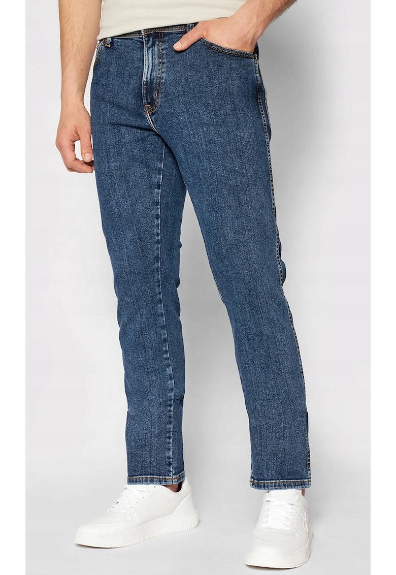 Мъжки дънки Texas - памук/еластан - втален модел - син Wrangler