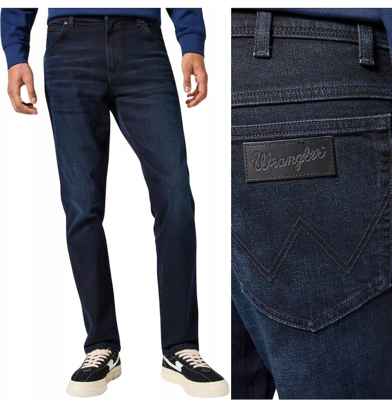 Мъжки дънки  Texas Slim - тъмносини - леко вталени - Син Wrangler