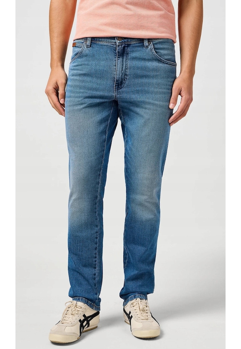 Мъжки дънки Texas - памук/еластан - втален силует - син Wrangler