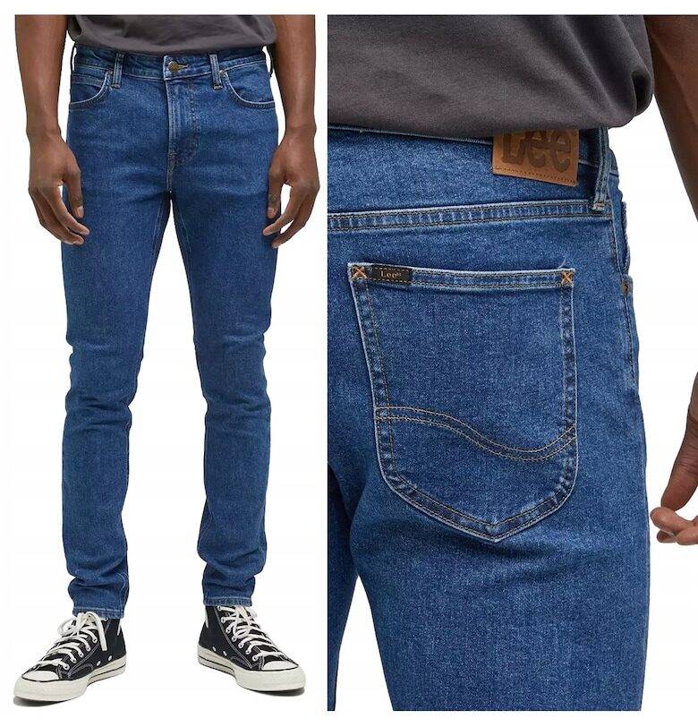 Мъжки дънки  W31 L32 skinny синьо - камък - средна талия - допълнителна еластичност Malone