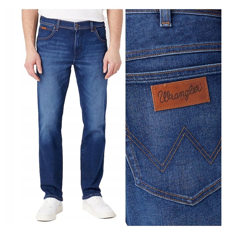 Мъжки дънки -  We Care Wrangler + 365 Warm - Памук - Дълги - Мъже - Slim fit - W32-L32 US - Син Wrangler