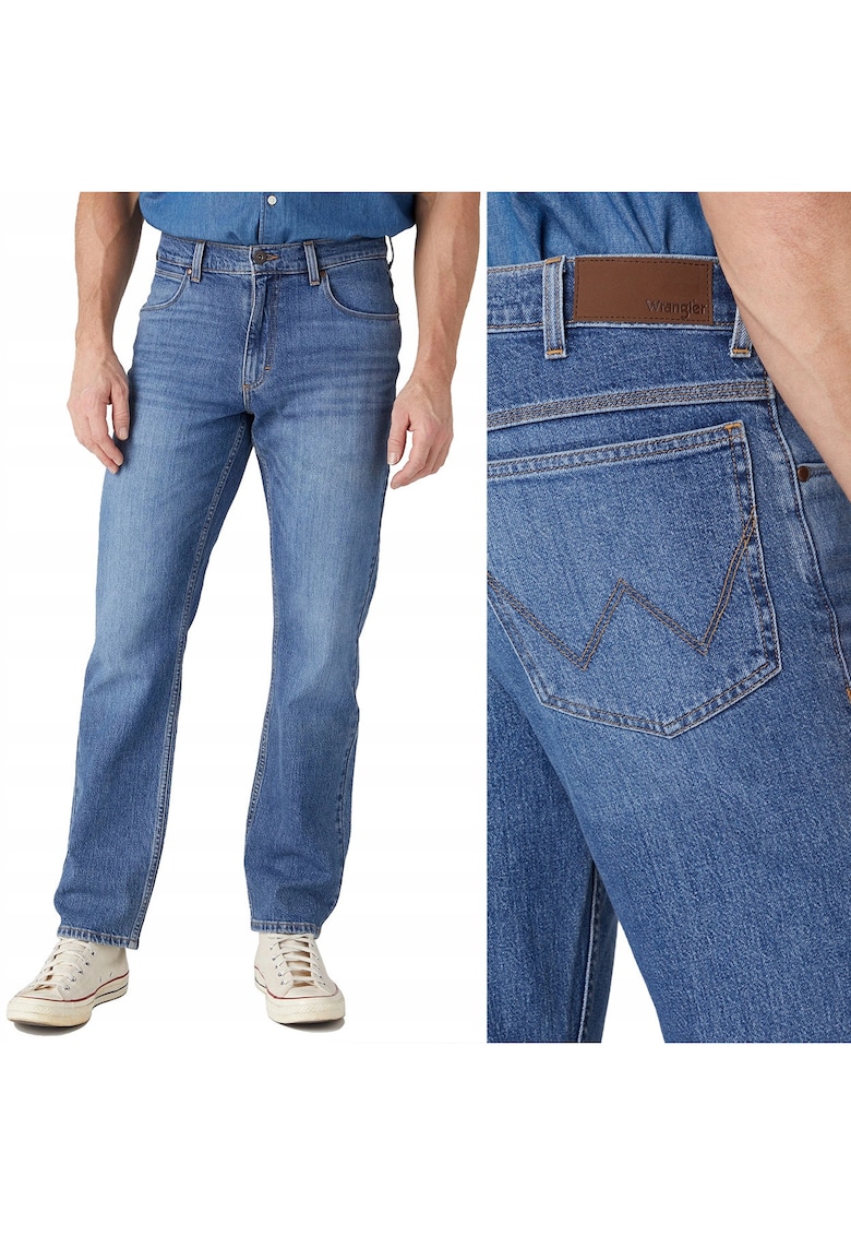 Мъжки дънки Wrangler Straight Blue Dawn W36 L34 - права кройка - ниска еластичност - син Lee