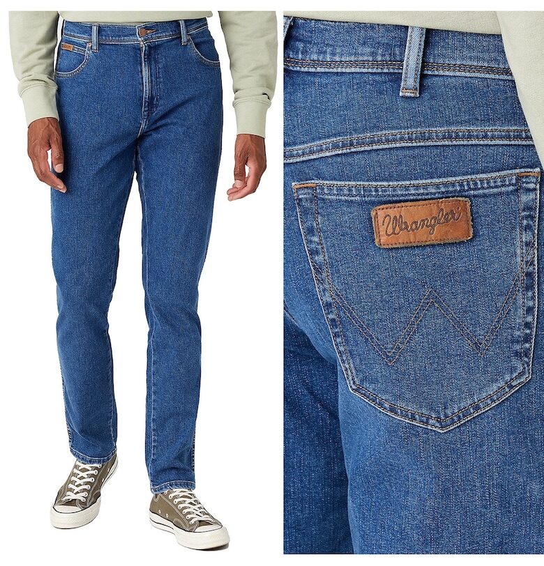 Мъжки дънки Wrangler  W30 L34 - сини - вталени - еластични Texas Slim