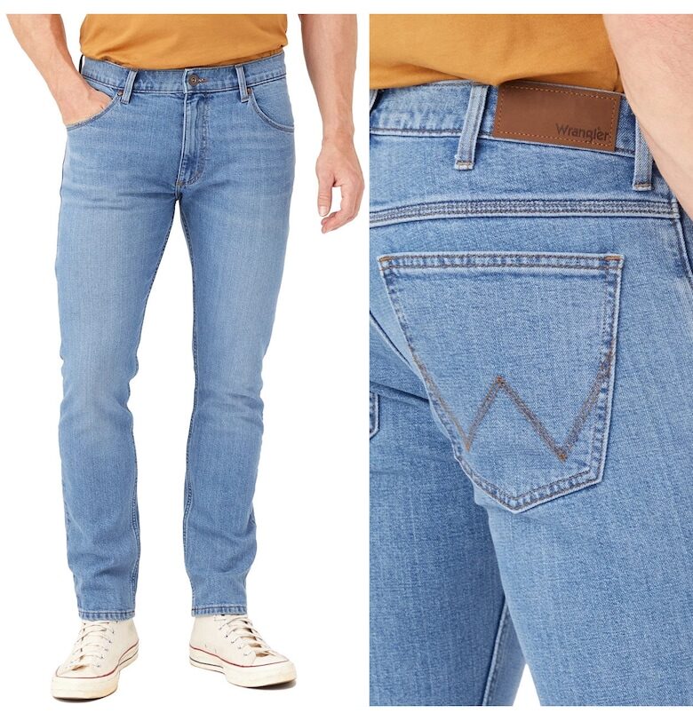 Мъжки дънки Wrangler  W36 сини - кройка - Син Slim
