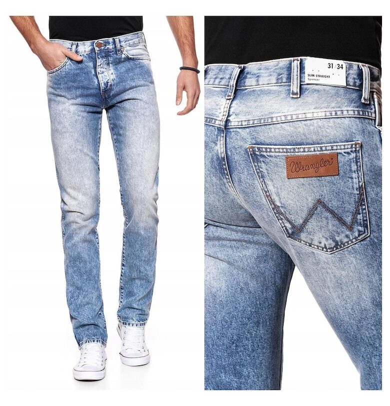 Мъжки дънки -  Wrangler - Памучни - Дълги - Мъжки - Slim fit - W29-L34 US - Многоцветни Wrangler