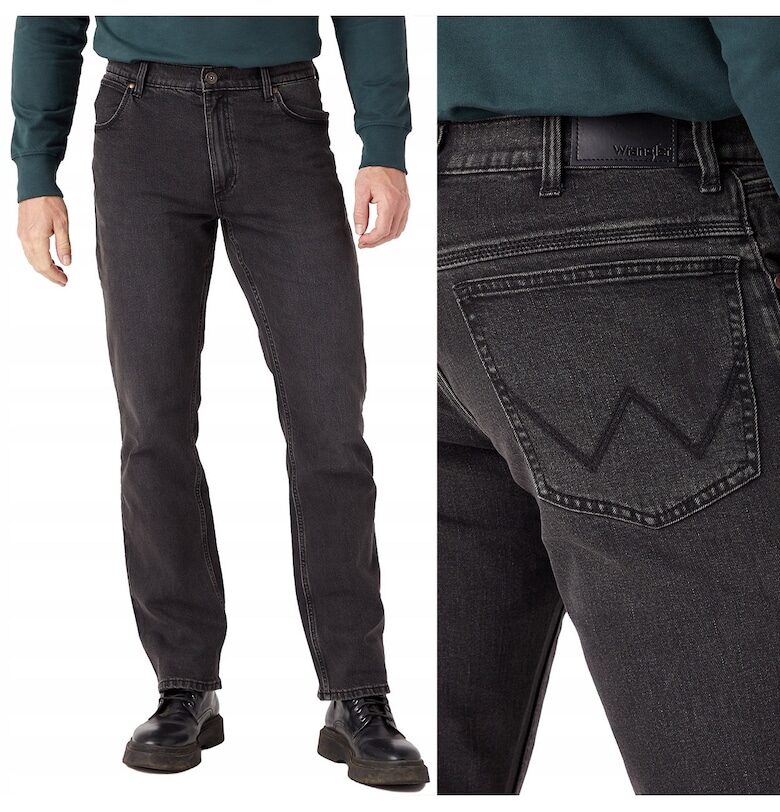 Мъжки дънки Wrangler - автентично сиви - размер L30 - Сив Straight