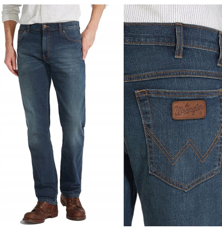 Мъжки дънки Wrangler  прави - тъмносини - W48 L32 Texas