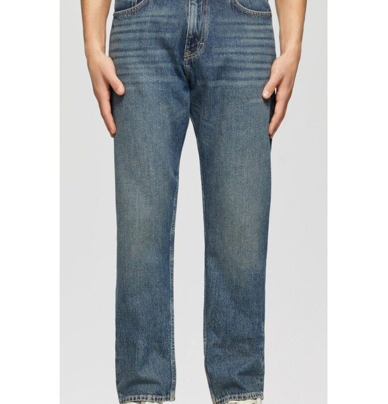 Мъжки дънки - средна талия - стандартна кройка - прав крачол - син - Син QS