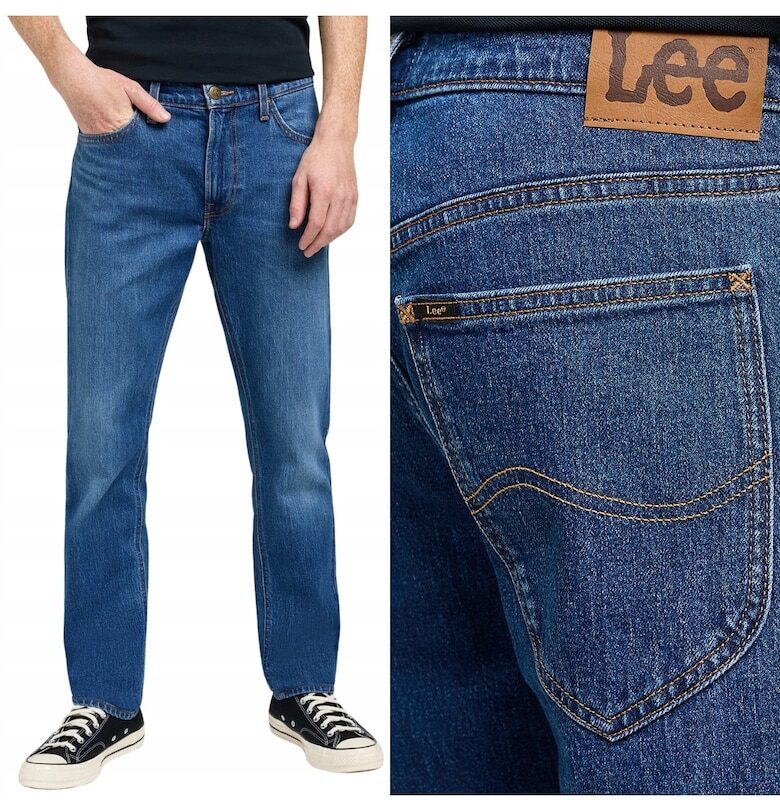 Мъжки дънки тъмносини Regular Straight - Син Lee