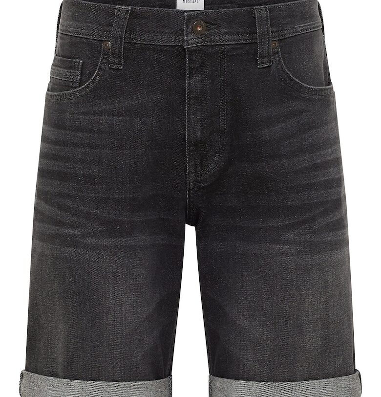 Мъжки дънкови шорти  1016453 - памук/еластан - черни - Черен Mustang