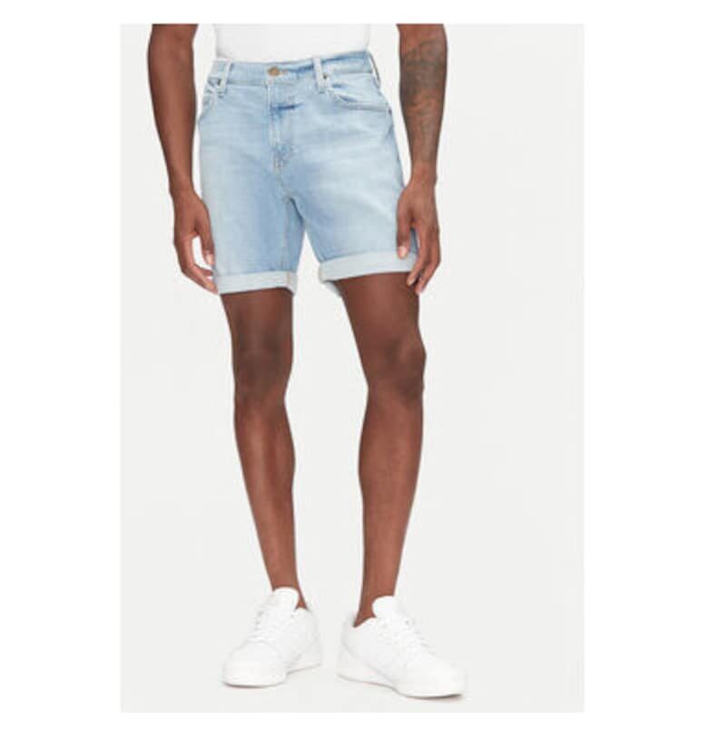 Мъжки дънкови шорти  112363926 - памук - син - Син Lee