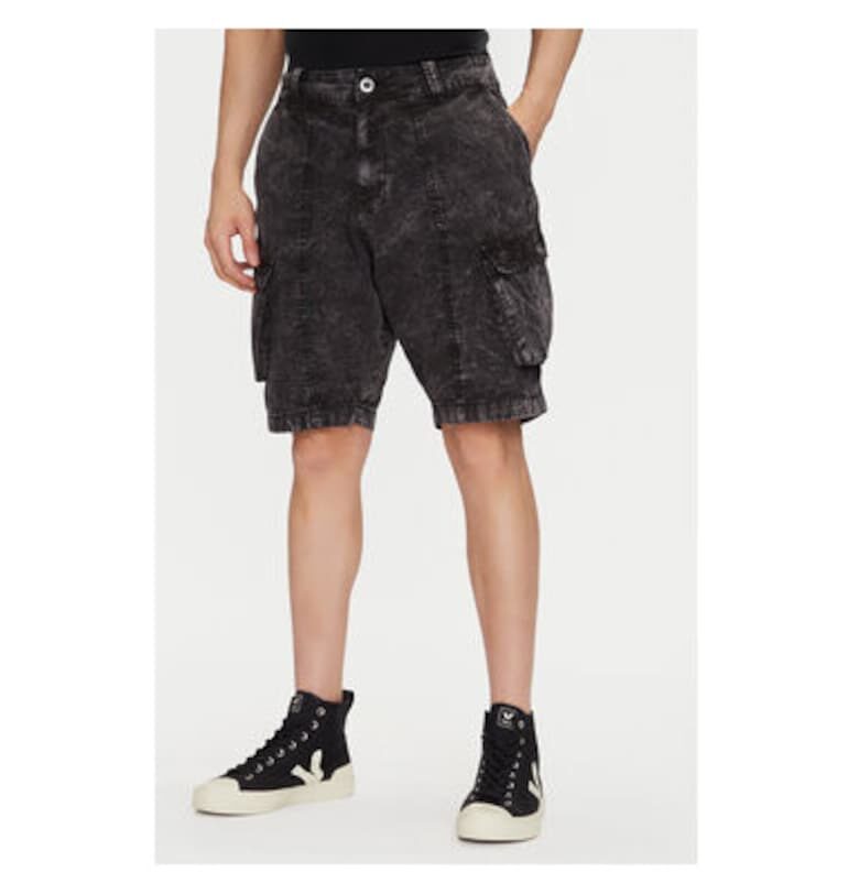 Мъжки дънкови шорти  156259 - памук - черни - Черен ALPHA INDUSTRIES