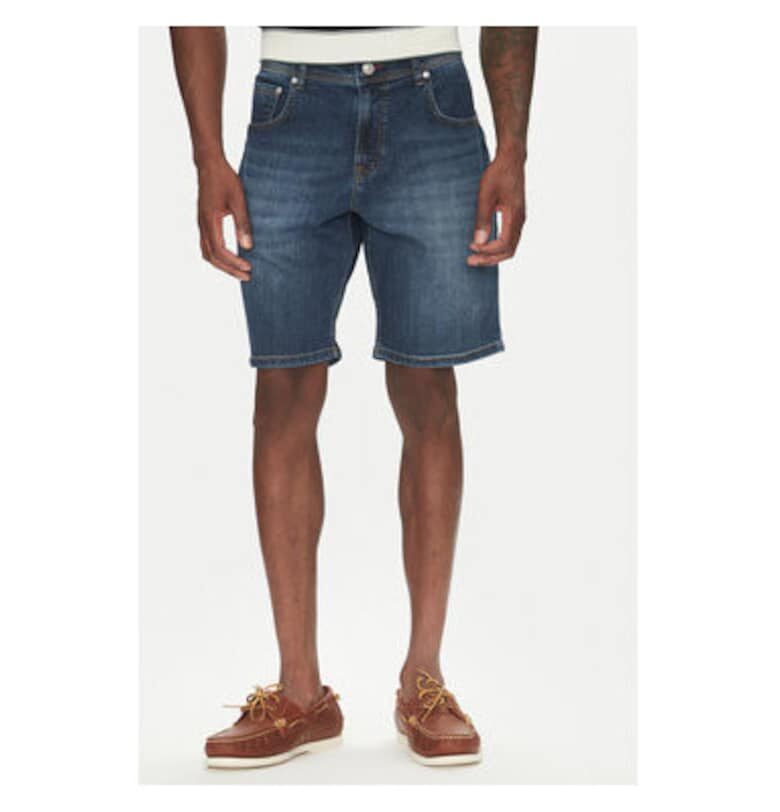 Мъжки дънкови шорти  26655670 - памук/лиосел - тъмносиньо - Тъмносин Hechter Paris