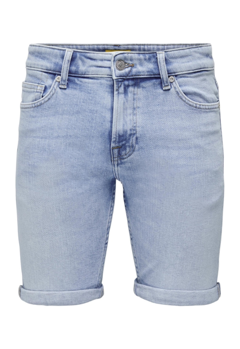 Мъжки дънкови шорти - 301847403 - Памук - Син Only Sons