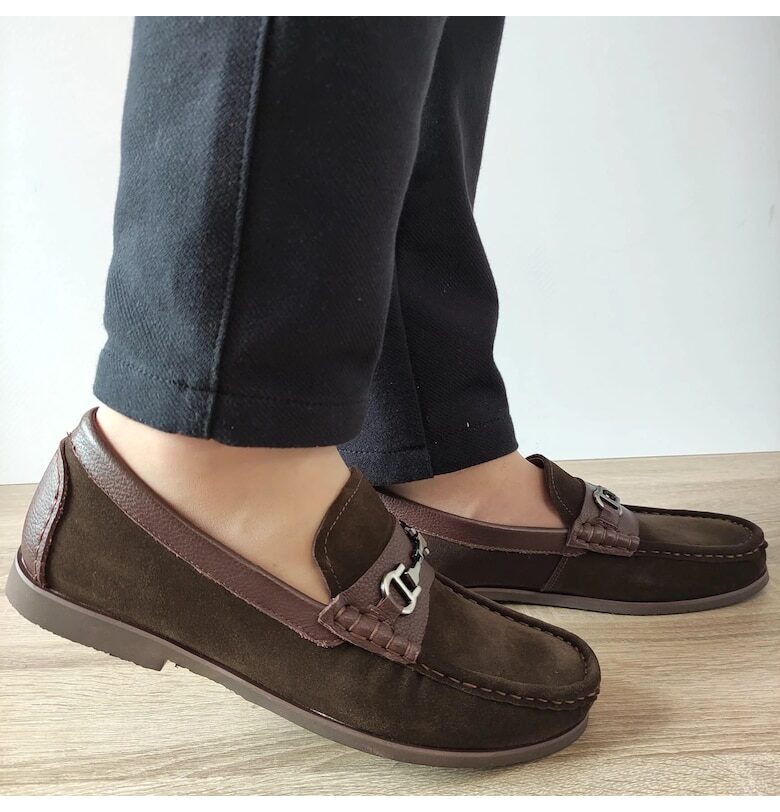 Мъжки ежедневни обувки  640006B 40-2 Кафяв велур - Кафяв велур - Кафяв Otter