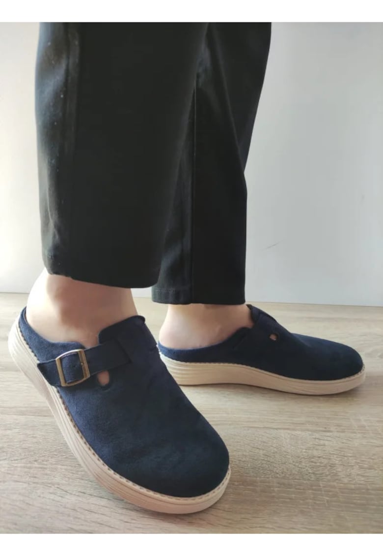 Мъжки ежедневни сабо Y249 сини велур - Син DECAR