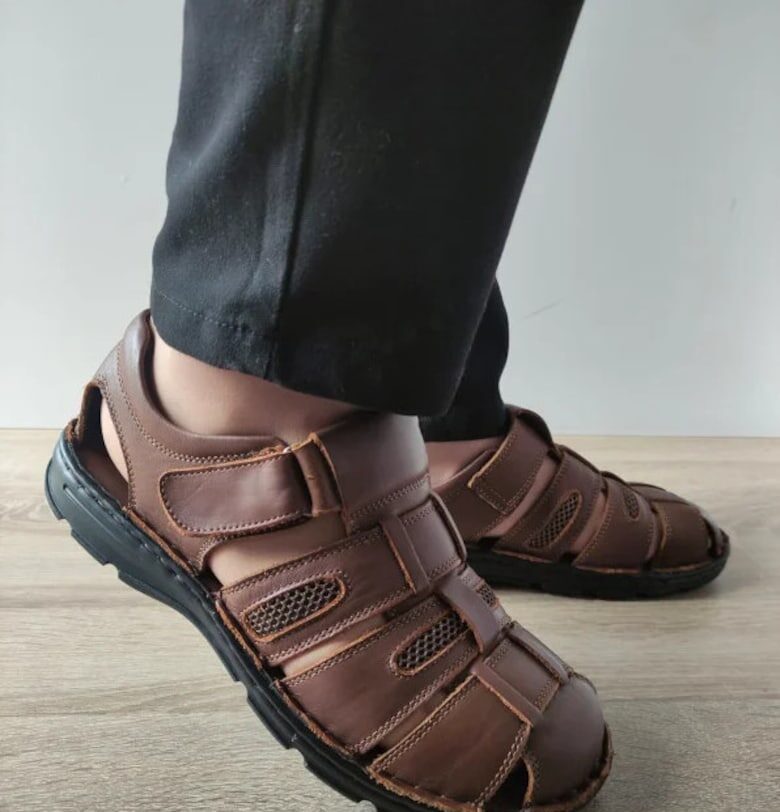 Мъжки ежедневни сандали  23061 кафяви - кафяви - Кафяв Mels