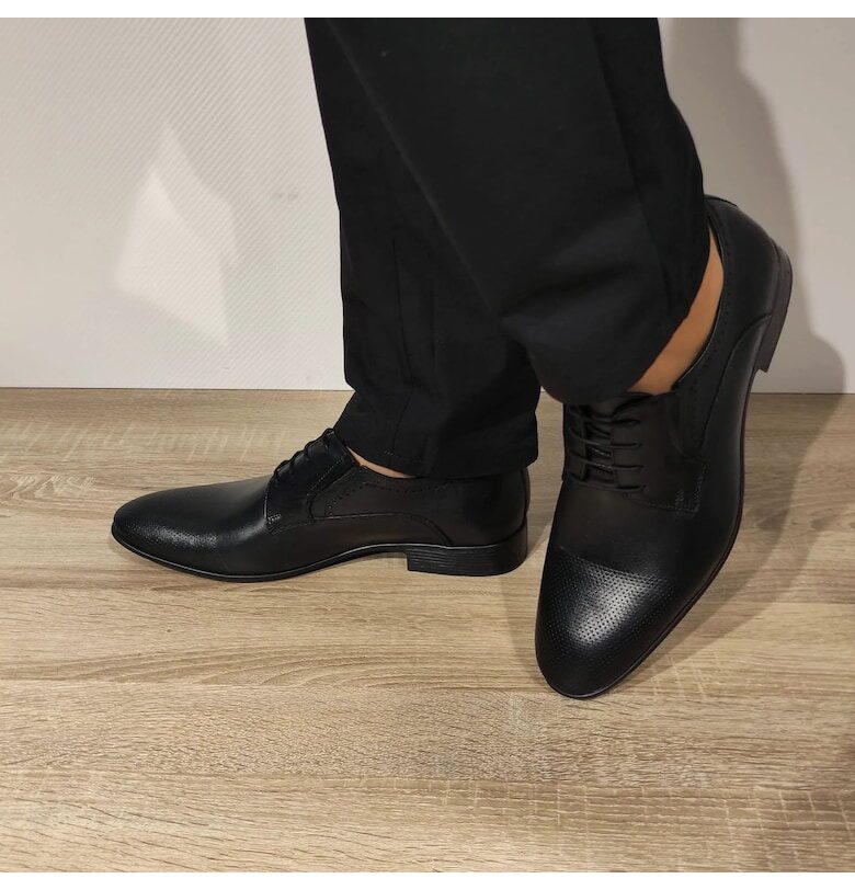 Мъжки елегантни обувки  530Crp Black - черни - Черен Catali