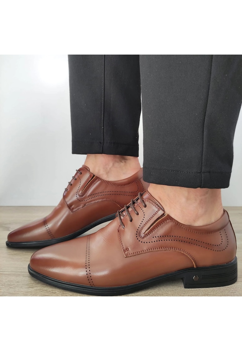 Мъжки елегантни обувки 7065-844 Кафяв - Кафяв - Кафяв ELDEMAS