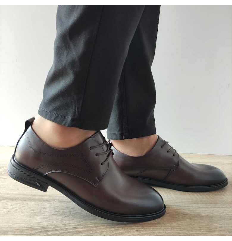 Мъжки елегантни обувки  D16395 кафе - кафяво - Кафяв Mels