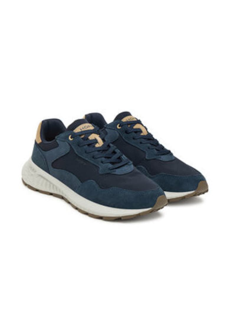 Мъжки кецове - 305258663 - естествена кожа - тъмносин Hoff